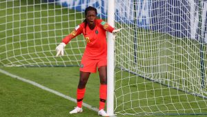 Read more about the article Super Falcons’ goalie’s rating as world’s seventh best thrills Izilien