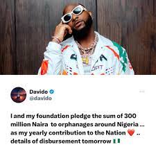 You are currently viewing Davido commits to donating ₦300 million to orphanages across Nigeria.