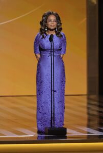 Read more about the article Oprah Winfrey Shines in Beaded Prada Gown as She Honors ‘The Color Purple’ at the NAACP Image Awards 2024