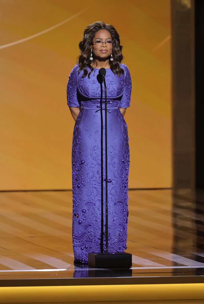 You are currently viewing Oprah Winfrey Shines in Beaded Prada Gown as She Honors ‘The Color Purple’ at the NAACP Image Awards 2024